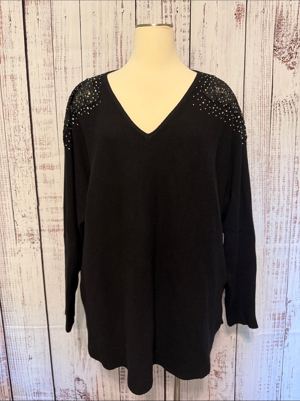 LIV Milano Black Knit Top